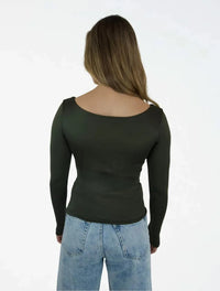 Blusa Manga Larga con Cuello Redondo - The Majestic - Molgoa