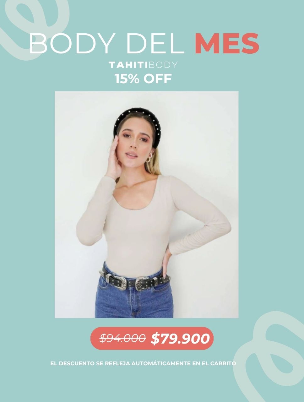 Body para Mujer Escote Redondo Manga Larga - Tahiti