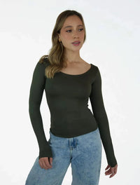 Blusa Manga Larga con Cuello Redondo - The Majestic - Molgoa