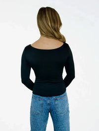 Blusa Manga Larga con Cuello Redondo - The Majestic - Molgoa