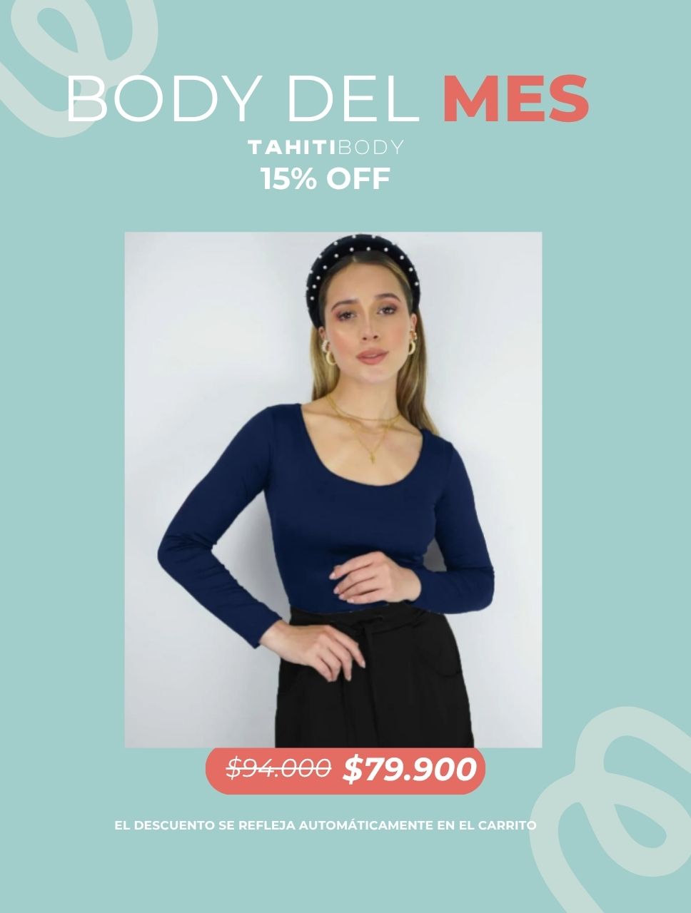 Body para Mujer Escote Redondo Manga Larga - Tahiti