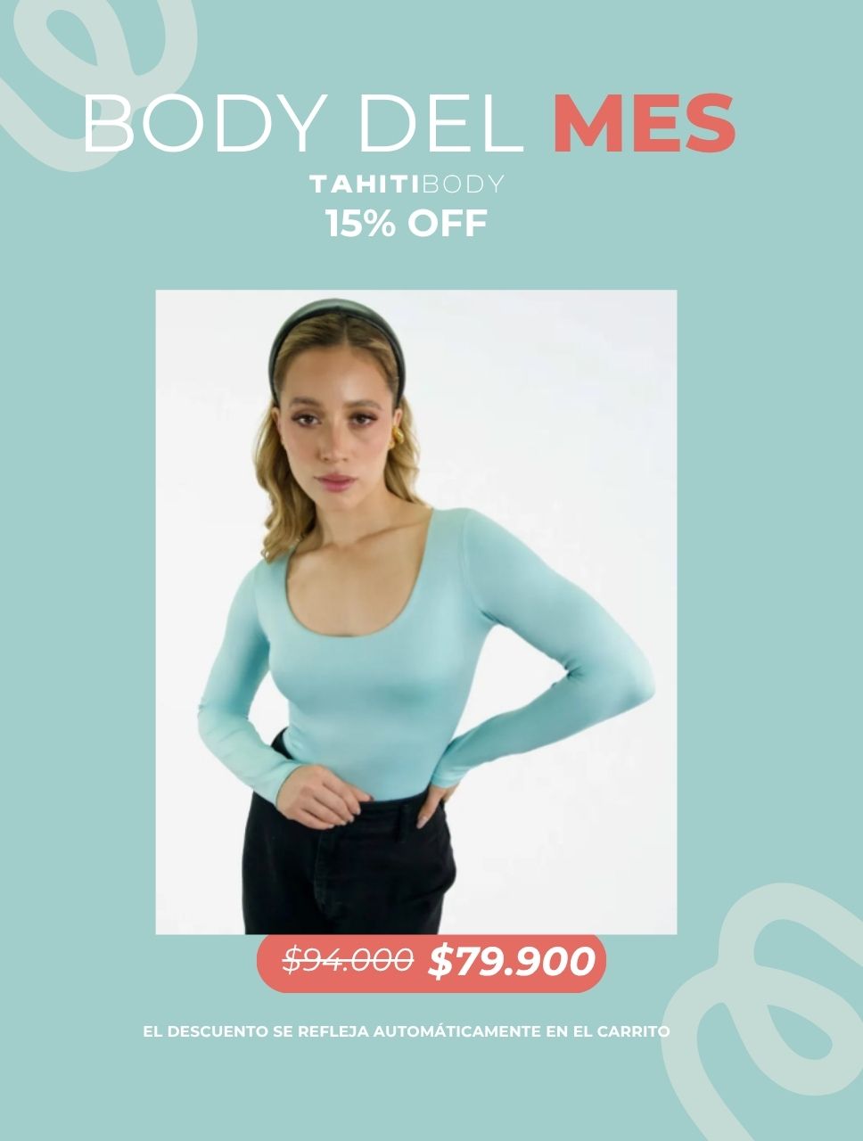 Body para Mujer Escote Redondo Manga Larga - Tahiti