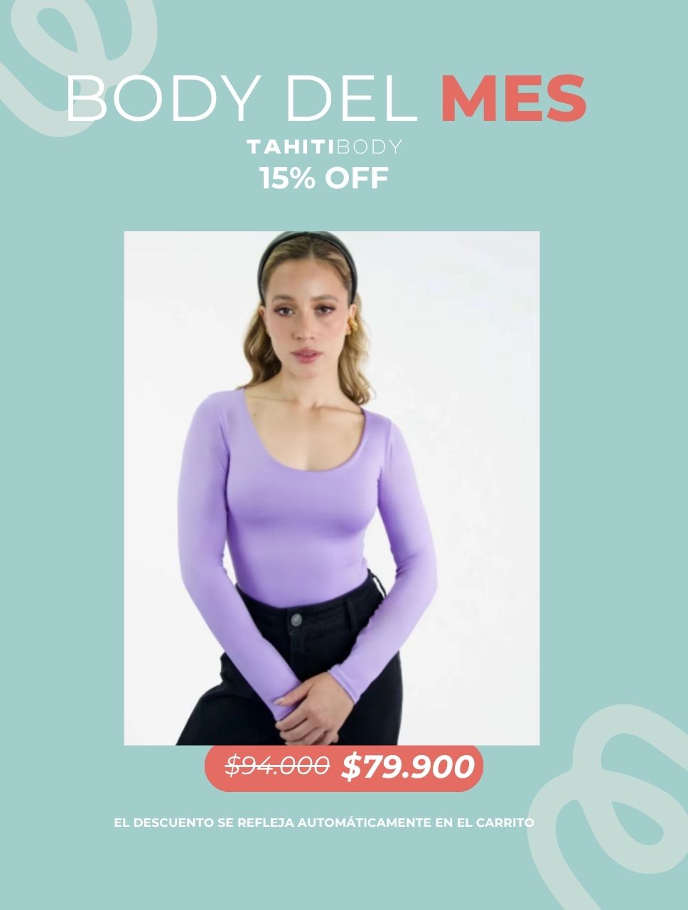 Body para Mujer Escote Redondo Manga Larga - Tahiti