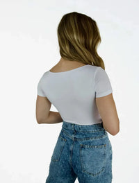 Blusa Manga Corta con Escote Cuadrado - The Couture - Molgoa