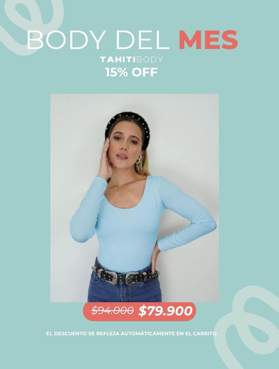 Body para Mujer Escote Redondo Manga Larga - Tahiti