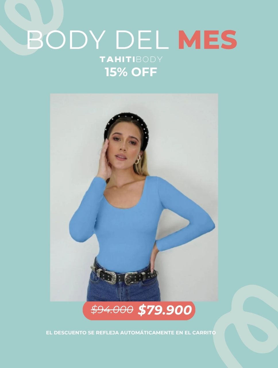 Body para Mujer Escote Redondo Manga Larga - Tahiti