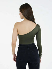 Body para Mujer Escote Asimétrico Manga Larga - The Capri