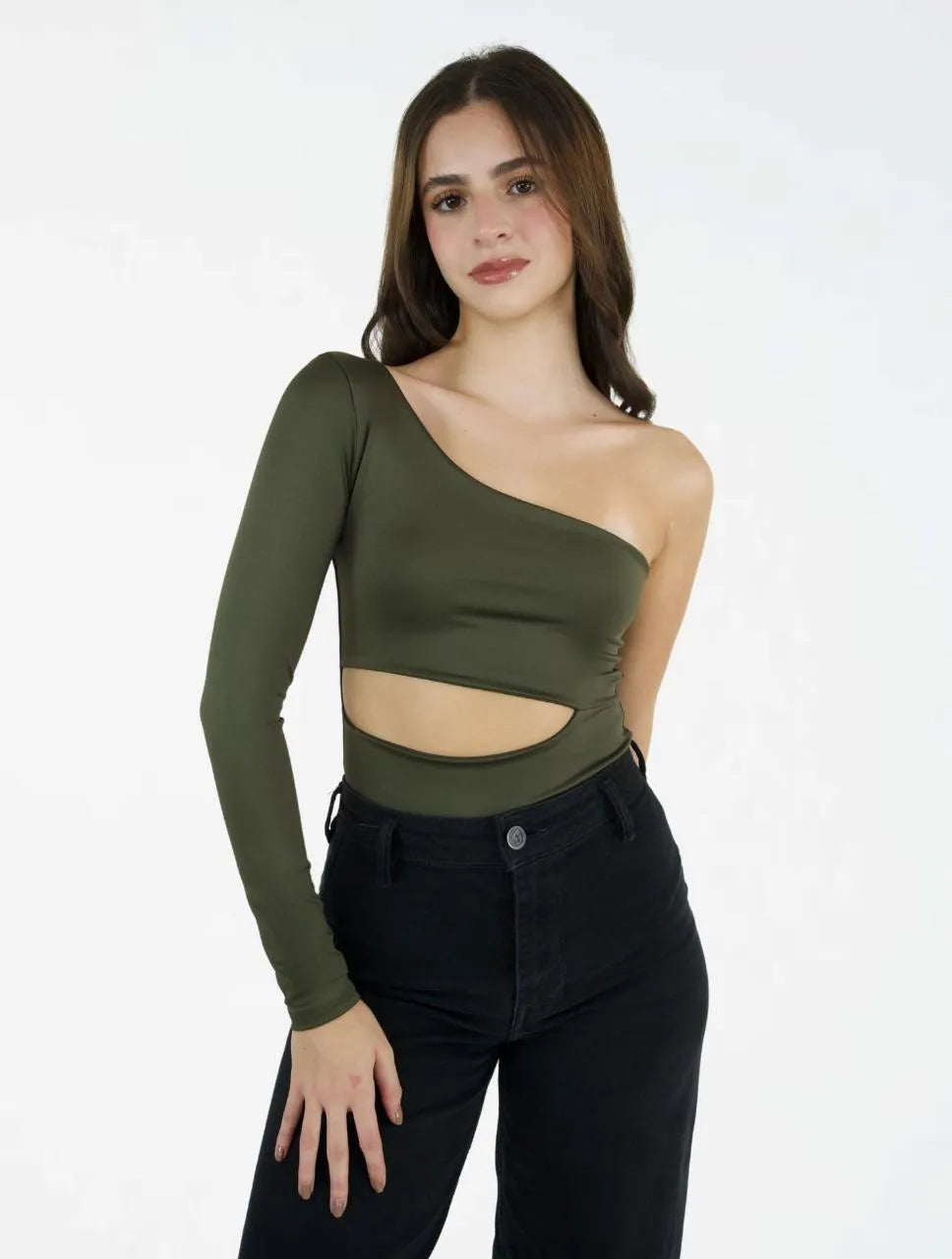 Body para Mujer Escote Asimétrico Manga Larga - The Capri