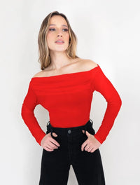 Blusa Para Mujer Rojo Manga Larga y Escote recto - The Supreme Rojo - Molgoa