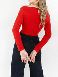 Blusa Para Mujer Rojo Manga Larga y Escote recto - The Supreme Rojo - Molgoa