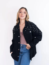 Chaqueta para Mujer Cazadora Denim Con Perlas - Frida