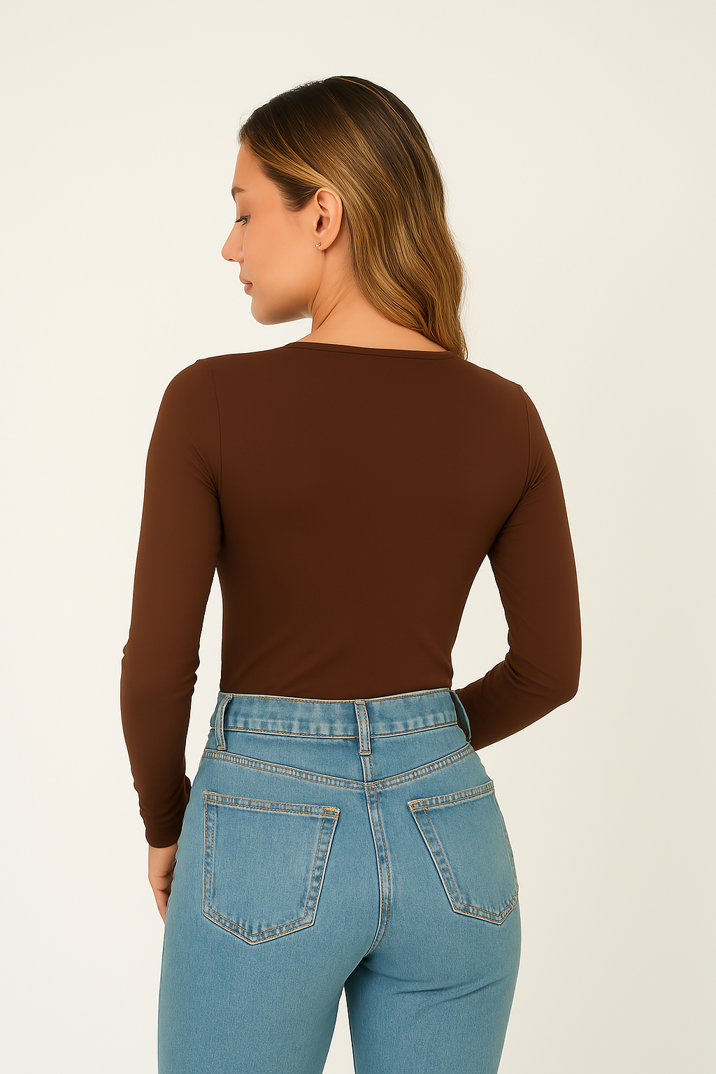 Body para Mujer Cuello Redondo Manga Larga - Rebeca