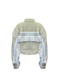 Chaqueta para Mujer Camel con Flecos - The Brash Camel