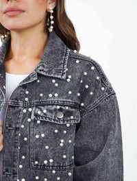 Chaqueta para Mujer Cazadora Denim con Perlas - The Fizzy