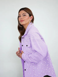 Chaqueta para Mujer Cazadora Denim con Perlas - The Fizzy