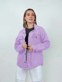 Chaqueta para Mujer Cazadora Denim Con Perlas - Frida