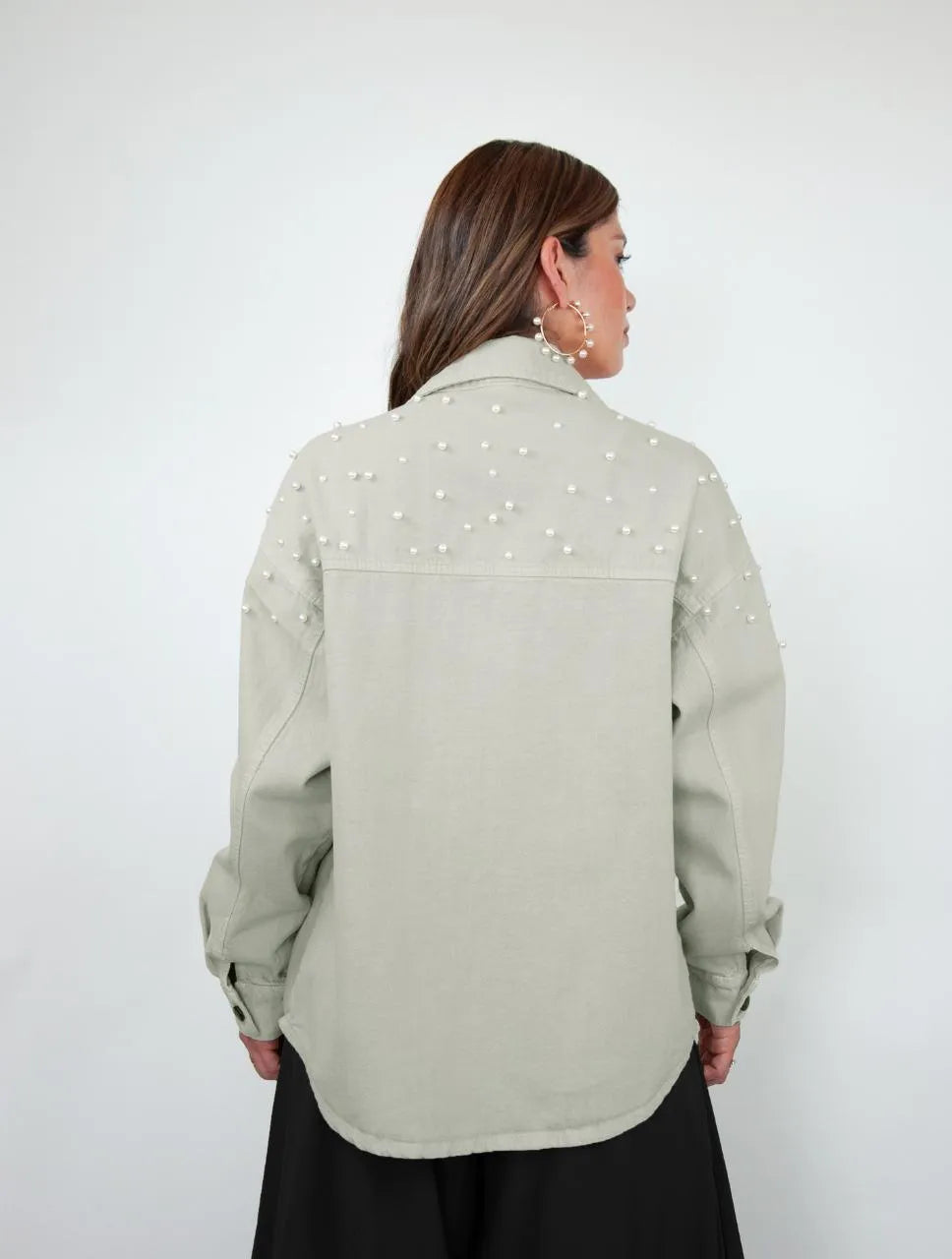 Chaqueta para Mujer Cazadora Denim Con Perlas - Frida