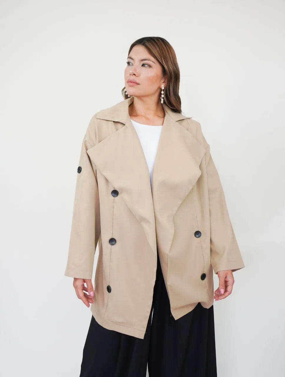 Chaqueta para Mujer Beige Tipo Gabán - Lucca Beige