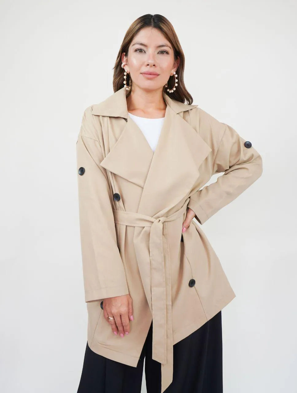 Chaqueta para Mujer Beige Tipo Gabán - Lucca Beige