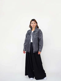Chaqueta para Mujer Cazadora Denim Con Perlas - Frida