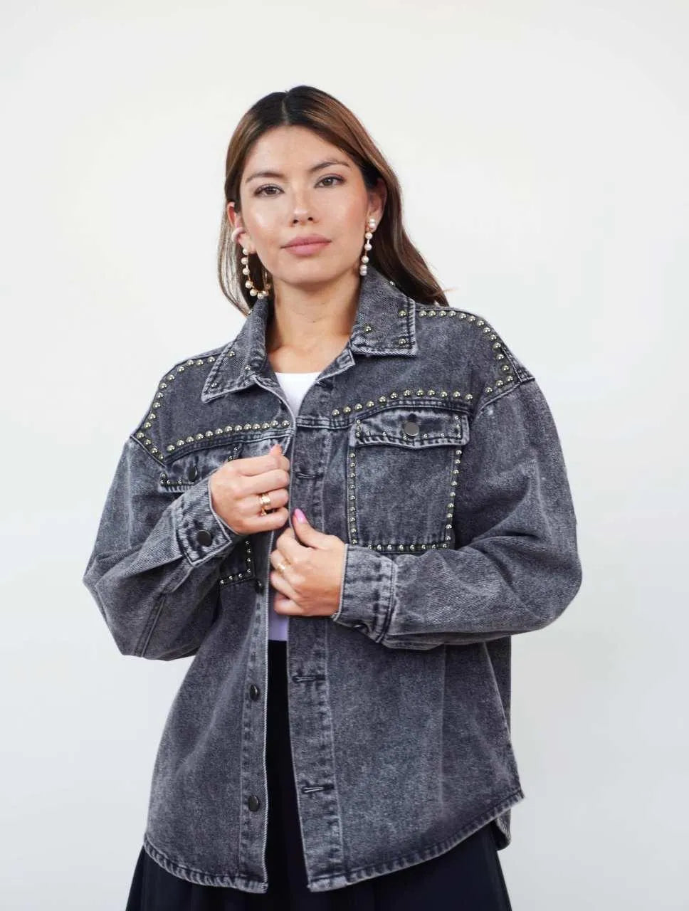 Chaqueta para Mujer Negro Denim - Bianca Gris