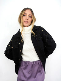 Chaqueta para Mujer Negro Denim - Boreal Estrellas Negro