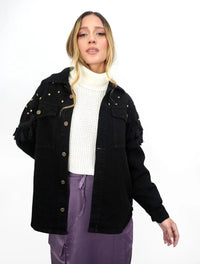 Chaqueta para Mujer Negro Denim - Boreal Estrellas Negro