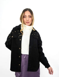 Chaqueta para Mujer Negro Denim - Boreal Estrellas Negro