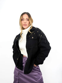 Chaqueta para Mujer Negro Denim - Boreal Estrellas Negro