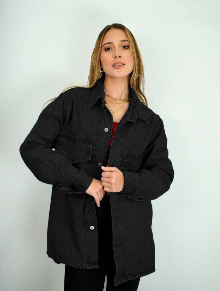 Chaqueta para Mujer Azul Denim - Athena Negra