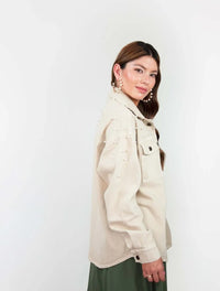 Chaqueta para Mujer Cazadora Denim Con Perlas - Frida