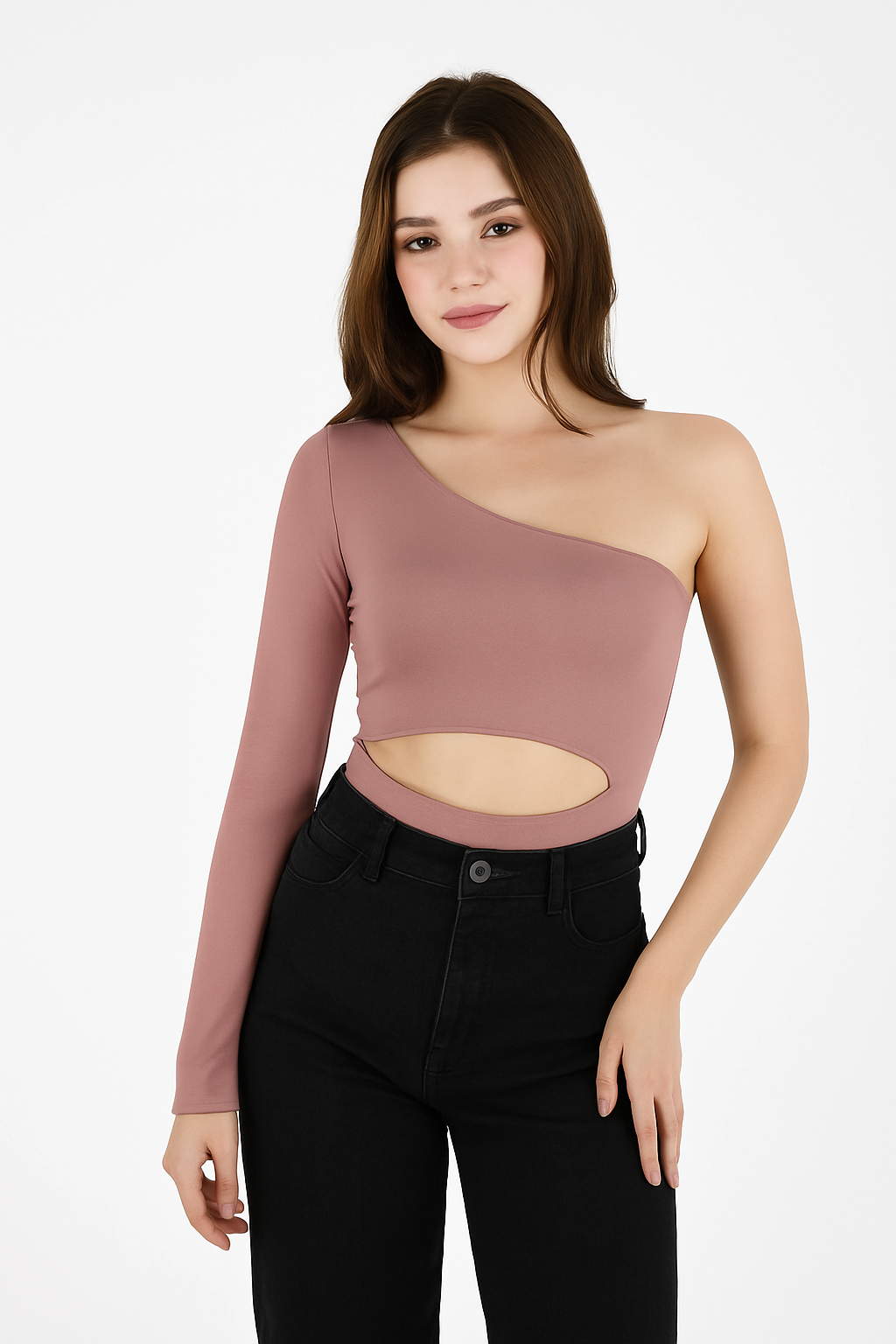 Body para Mujer Escote Asimétrico Manga Larga - The Capri