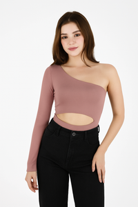 Body para Mujer Escote Asimétrico Manga Larga - The Capri