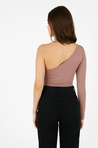 Body para Mujer Escote Asimétrico Manga Larga - The Capri