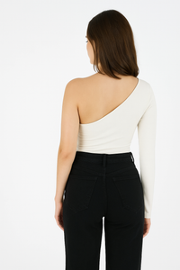 Body para Mujer Escote Asimétrico Manga Larga - The Capri