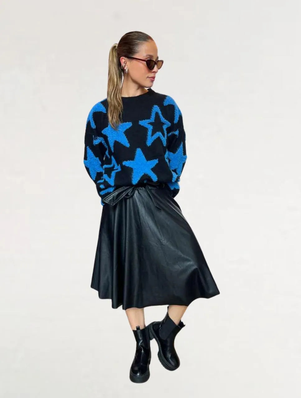 Falda para Mujer Negro Fluida - The Savvy Negro