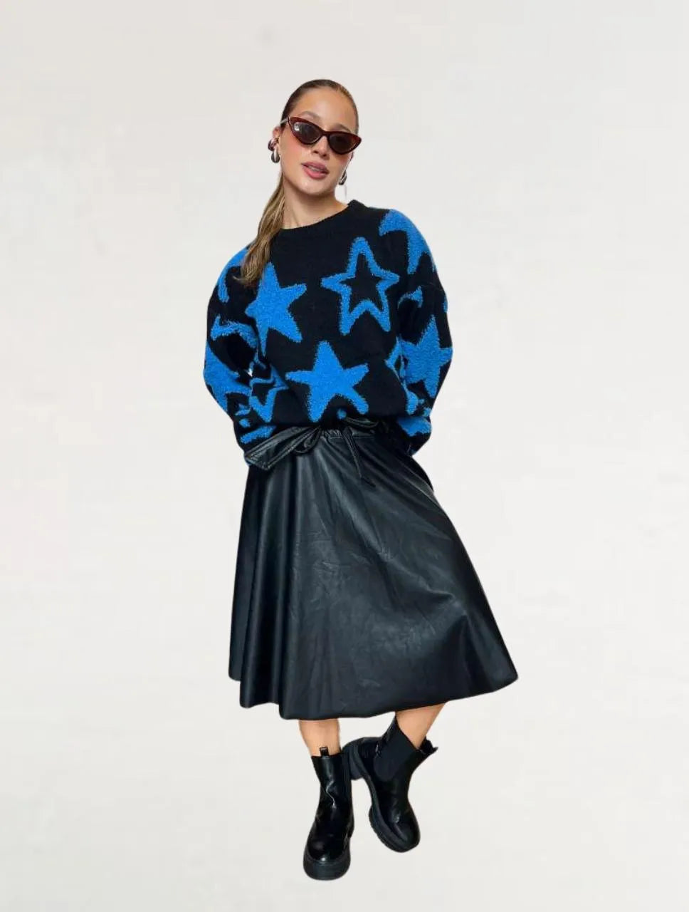 Falda para Mujer Negro Fluida - The Savvy Negro