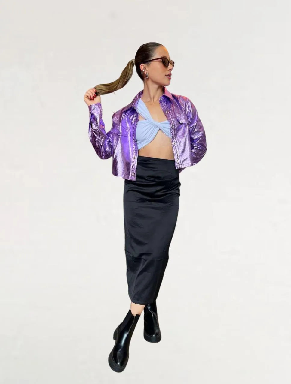 Chaqueta para Mujer Uva Metalizada - The Cosmopolitan Uva