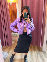 Chaqueta para Mujer Uva Metalizada - The Cosmopolitan Uva