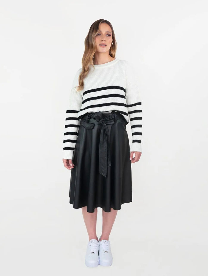 Falda para Mujer Negro Fluida - The Savvy Negro