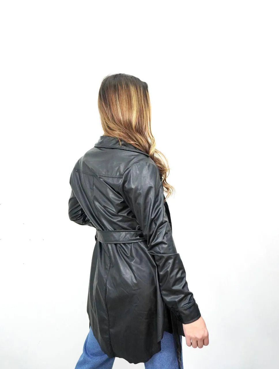 Chaqueta Eco Cuero Gabán Negro - Galena Negro