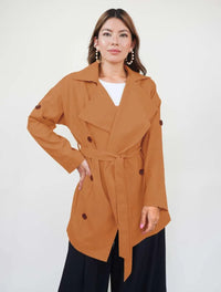 Chaqueta para Mujer Terracota Claro Tipo Gabán - Lucca Terracota Claro