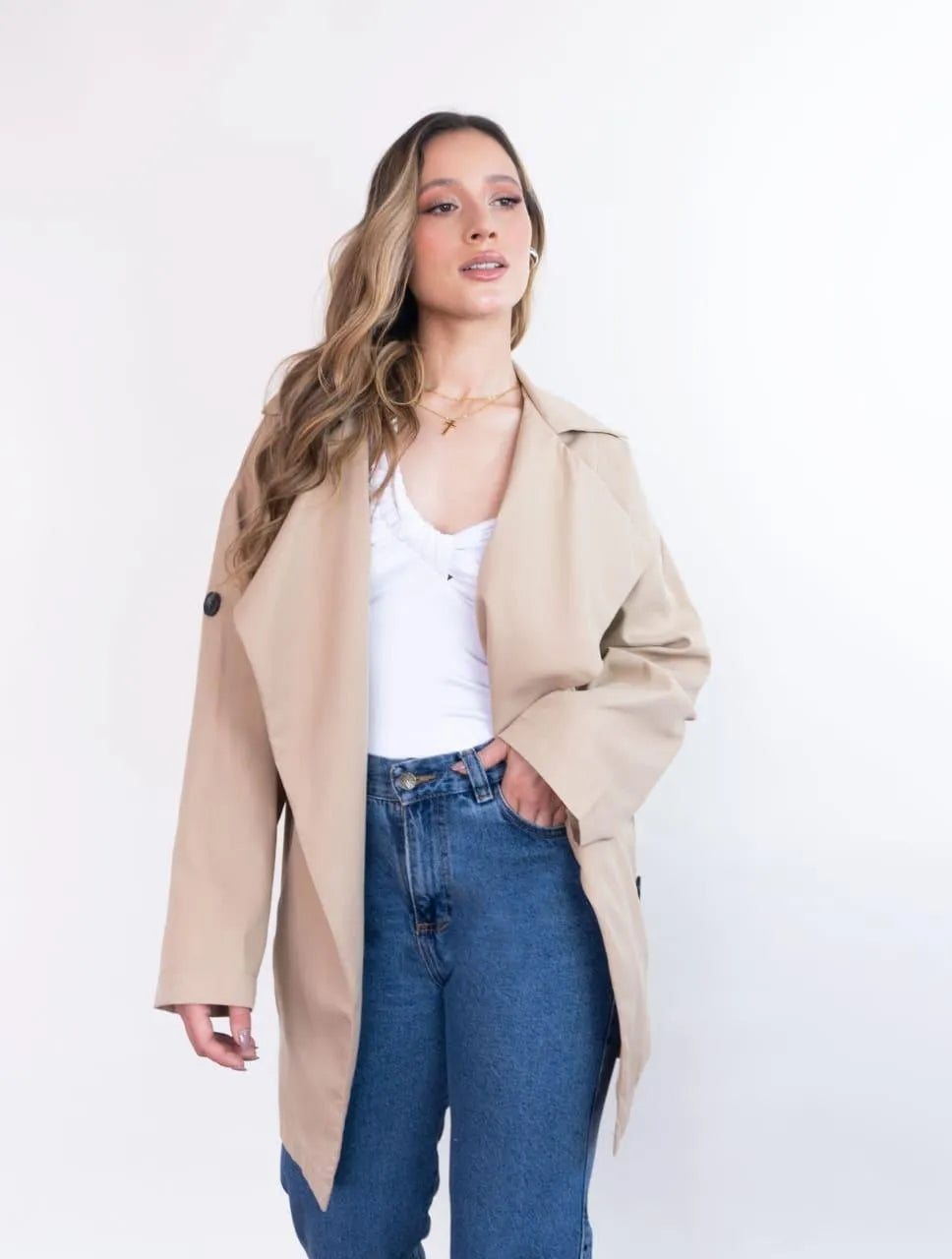 Chaqueta para Mujer Beige Tipo Gabán - Lucca Beige