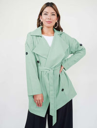 Chaqueta para Mujer Verde Manzana Tipo Gabán Verde  - Lucca Verde Manzana
