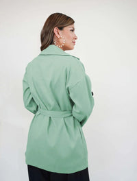 Chaqueta para Mujer Verde Manzana Tipo Gabán Verde  - Lucca Verde Manzana