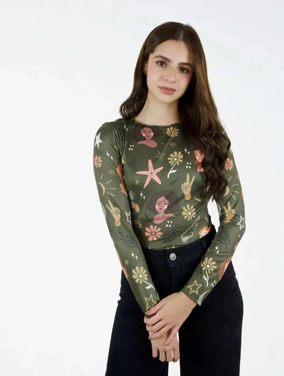 Body para Mujer Estampado con Flores y Estrellas - The Icons