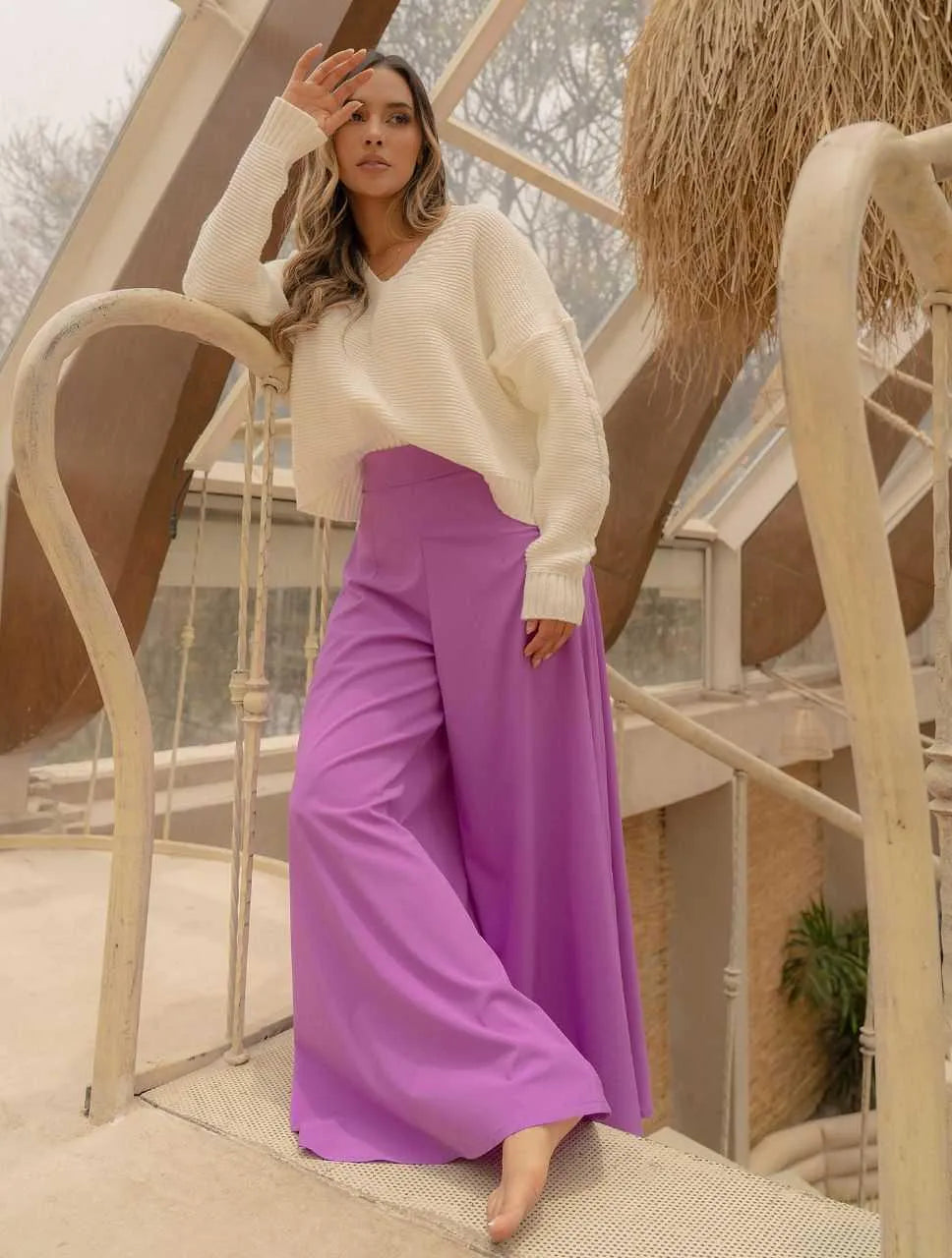 Suéter Manga Larga para Mujer Marfil Tejido - Lolly Marfil