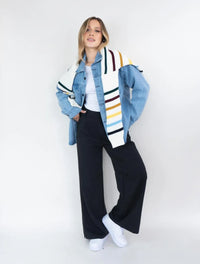 Pantalón para Mujer Negro Tipo Palazzo Tiro Alto  - The Wide Negro