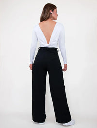 Pantalón Tiro Medio-Alto - Monaco Negro