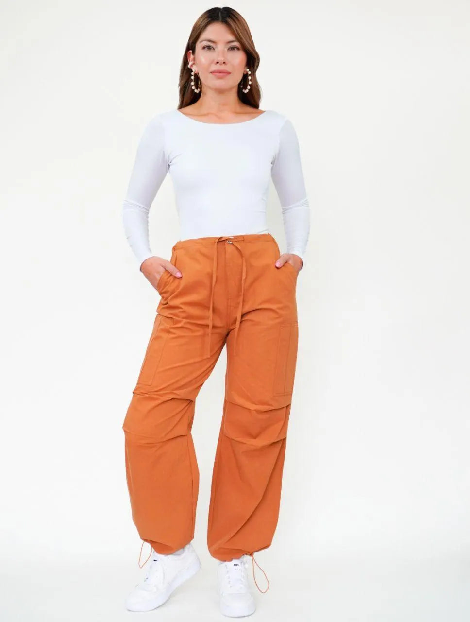 Pantalón para Mujer Camel Tipo Parachute - Inna Terracota